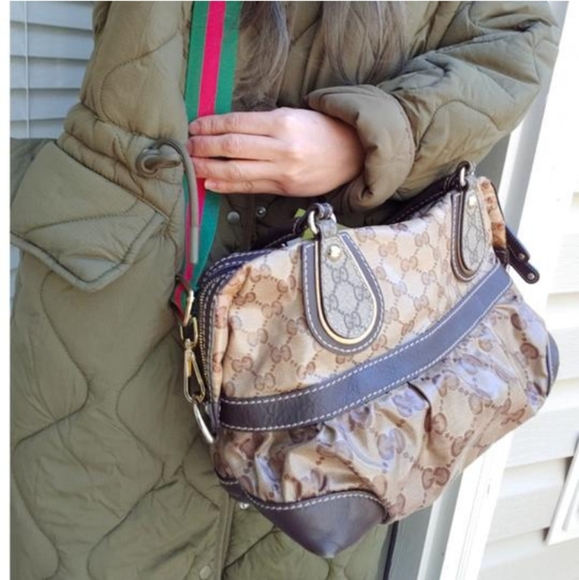 Authentic Gucci GG Monogram Supreme Mixed Crystal Boston Doctor Satchel Bag - Picture 2 of 11